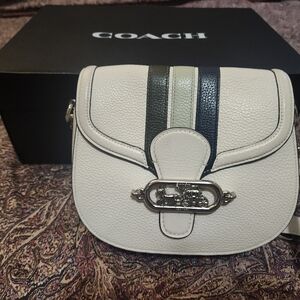 AUTHENTIC  Coach Jade saddle bag with varsity stripe